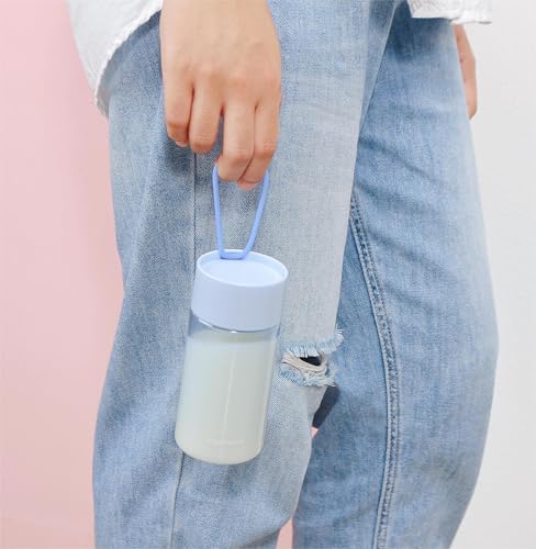 DEDEYA 9 oz Tritan Colored Water Bottle,Infuser Small Water Bottle,Lightweight,Resuable,Leak Proof,Wide Opening,Cute and Clear(Light Blue)