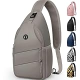 Pritent Crossbody Bags for Women Men Trendy Sling Bag Bakpack Casual Chest Bag with Convertible Shoulder Strap Travel Cross Body Bag for Hiking Traveling Outdoors（Large,Khaki