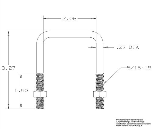 National Hardware N222-323 2191 U Bolt Plates In Zinc, 5/16" X 2" #TOP2