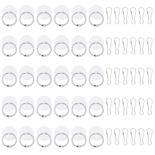 Tweruna 30 Sets Round Self-Adhesive Ceiling Hooks with Ring Hook,