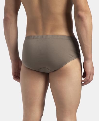 Image of Jockey 8035 Men's Super Combed Cotton Solid Brief with Ultrasoft Concealed Waistband (Pack of 2) Dark Khaki XXL
