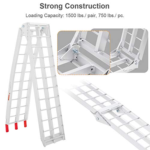 image for TUFFIOM 7ft Aluminum Truck Ramps 750lbs Capacity,Folding Loading ATV R