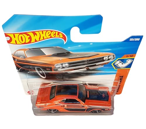 Image of Hot Wheels 1:64 71 Dodge Challenger Muscle Mania Die-Cast Vehicle for 3 Years & Above 131 /250 (Orange)