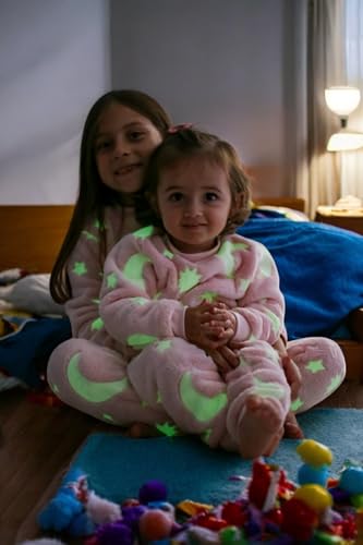 Conjunto Fleece menina, manga longa, Pijama roupa infantil, brilha no escuro, TAM. 00