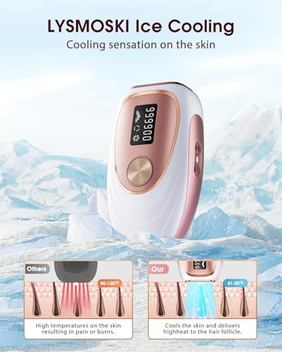 LYSMOSKI Laser Hair Removal for Women and Men, Ice-Cooling IPL Hair Removal Device for Armpits Legs Arms Face Bikini Line, Nearly Painless, Effective & Long-Lasting Hair Removal from Home, Rose LS7 - Thumbnail 7