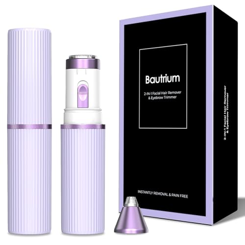 2-in-1 Gesichtshaarentferner Augenbrauenrasierer Kit für Frauen, Bautrium Gesichtsrasierer Damen...