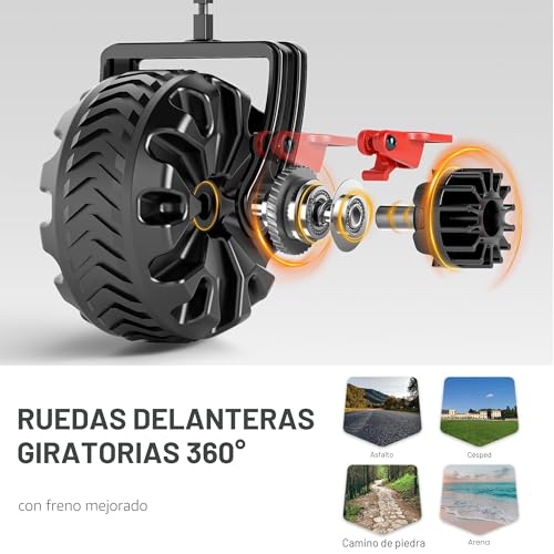 Miniatura 3 de Timber Ridge Carro Playa Ruedas Grandes, Carrito Plegable Transporte Para Jardín Playa Campaña Compra Al Aire Libre, Carreta Con Bolsa De Cubierta Mango Ajustable Hasta 100kg