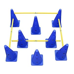Get Out! Hurdle Cone Set – Training Cones and Agility Poles, Adjustable Agility Ladder Speed Training Equipment for Kids