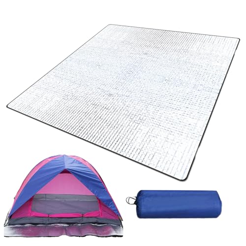 Esterilla para tienda de campaña, 195 x 180 cm, doble cara, aislante de aluminio, impermeable, manta térmica para picnic de senderismo
