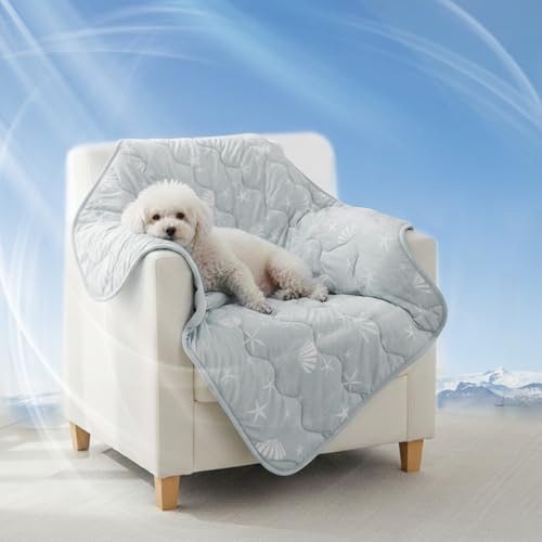 NWK Dog Cooling Blanket Q-Max>0.345 for Summer (Misty Gray, 30'' X 40'')