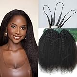 Kinky Straight Knotless Pre Separated Crochet Human Hair Extensions Pre Looped Braids Bundles With Threading Burmese Virgin Human Hair for Braiding Micro Link Meadow Hair 16inch 120g