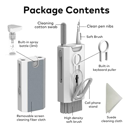 Image of 8-in-1 Electronic Cleaner kit- Portable Cleaning kit for Airpods /Earbuds /Phone /Camera /Watch /Laptop,with Cleaning Pen and Spray Bottle,Multifunctional Cleaning Tool