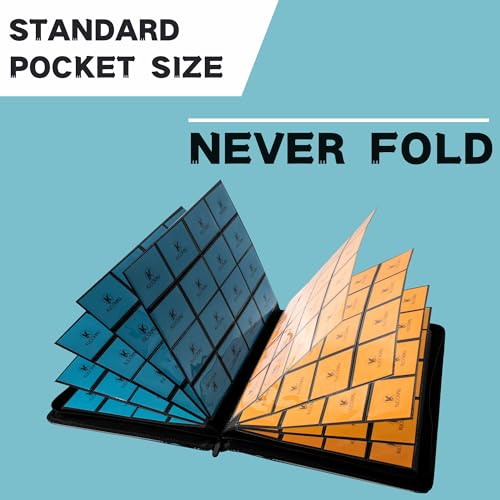 Image of 1000+ Pockets Trading Card Binder, 16-Pocket Card Ablum Compatible with MTG,Sports Cards & Other Standard Size Trading Cards (LIGHT BLUE)