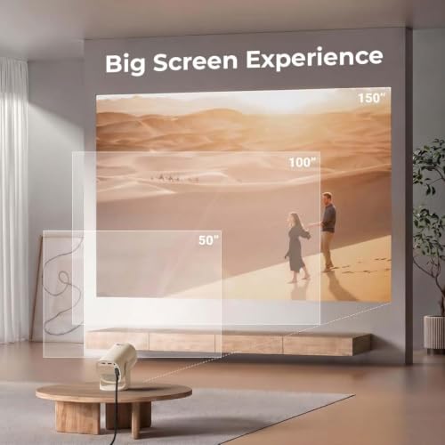 Image of OTEK Joy Plus Smart Projector | Portable Mini Projector for Home Use | 4K Ultra HD Support | WiFi & Bluetooth | Smart Home Theatre Projector | Compact Projector for Room, Office & IPL