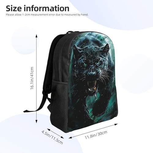 Durable Backpack Black Panther Fangs Growl 16Inch Unisex Backpack Gym Casual Daypack for Women Men Gift4