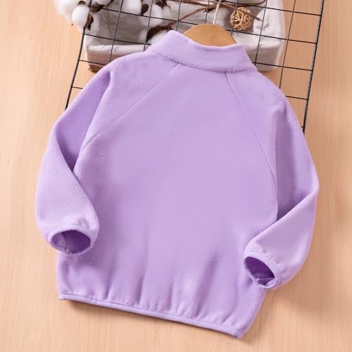 Toddler Kids Polar Fleece Coat Solid Color Long Sleeve Stand Collar Zipper Closure Cardigan Warm Lightweight Jacket4