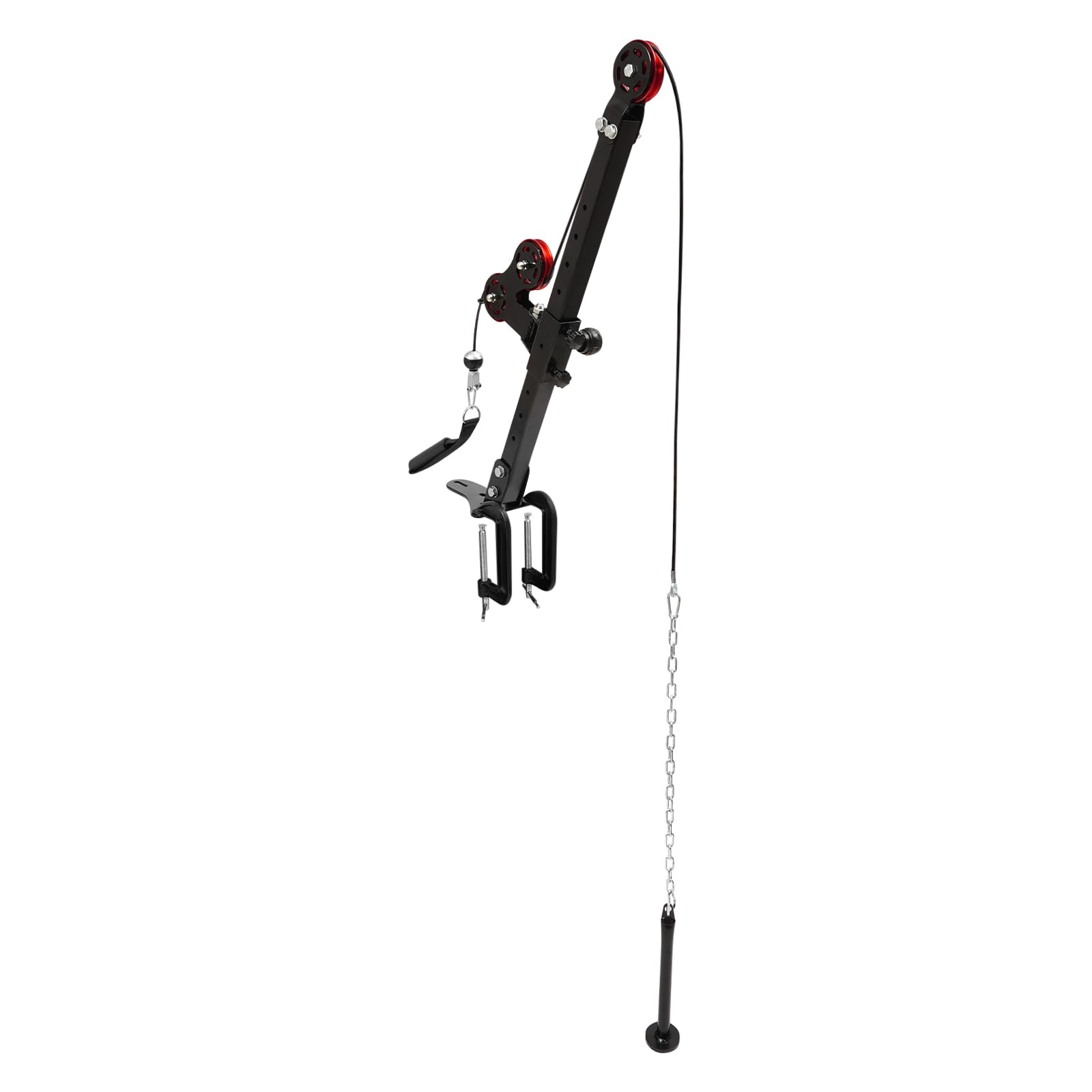 Pulley-System für Arm- und Unterarmtraining – Verstellbares Armwrestling Equipment mit Flaschenzug, 80 kg Belastbarkeit, für Armwrestling Tische bis 80 mm – Schwarz