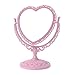cdhgsh 2Sides Herzförmiger Schminkspiegel Drehbarer Stehtisch Kompakte Spiegelkommode Kosmetikspiegel Pink