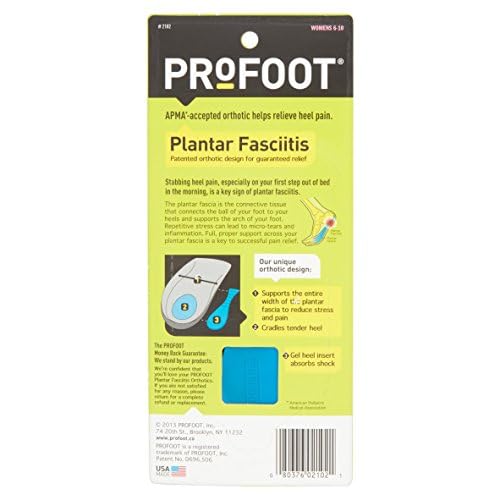 ProFoot Plantar Fasciitis Orthotics, Women's 6-10, 1 Pair (Pack of 3)