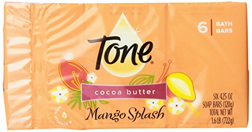 Tone Cocoa Butter Mango Splash with Vitamin E Bath Bar, 4.25 Ounce, 6 Count