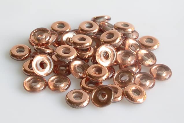 300pcs Demi Round O-Bead Circular Spacer Beads 8 mm, Crystal Rose Gold Capri (30-27101), Bohemia Crystal Glass, Czechia 11144003