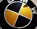 GLOSS BLACK and CHROME GOLD Sticker Overlay Vinyl for All BMW Emblems Caps Logos Roundels