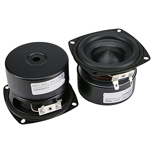 SANKUAI 2 unids 3 Pulgadas Woofer Subwoofer Altavoz 4OHM 25W HiFi Square Bajo Altavoz Negro Alúmina Cerámica Cap de Goma Edge Cover