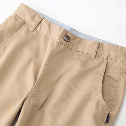 Kids School Uniform Dress Pants Solid Straight Leg Sweatpants Boys Girls Button Down Pull On Pants with Pockets3