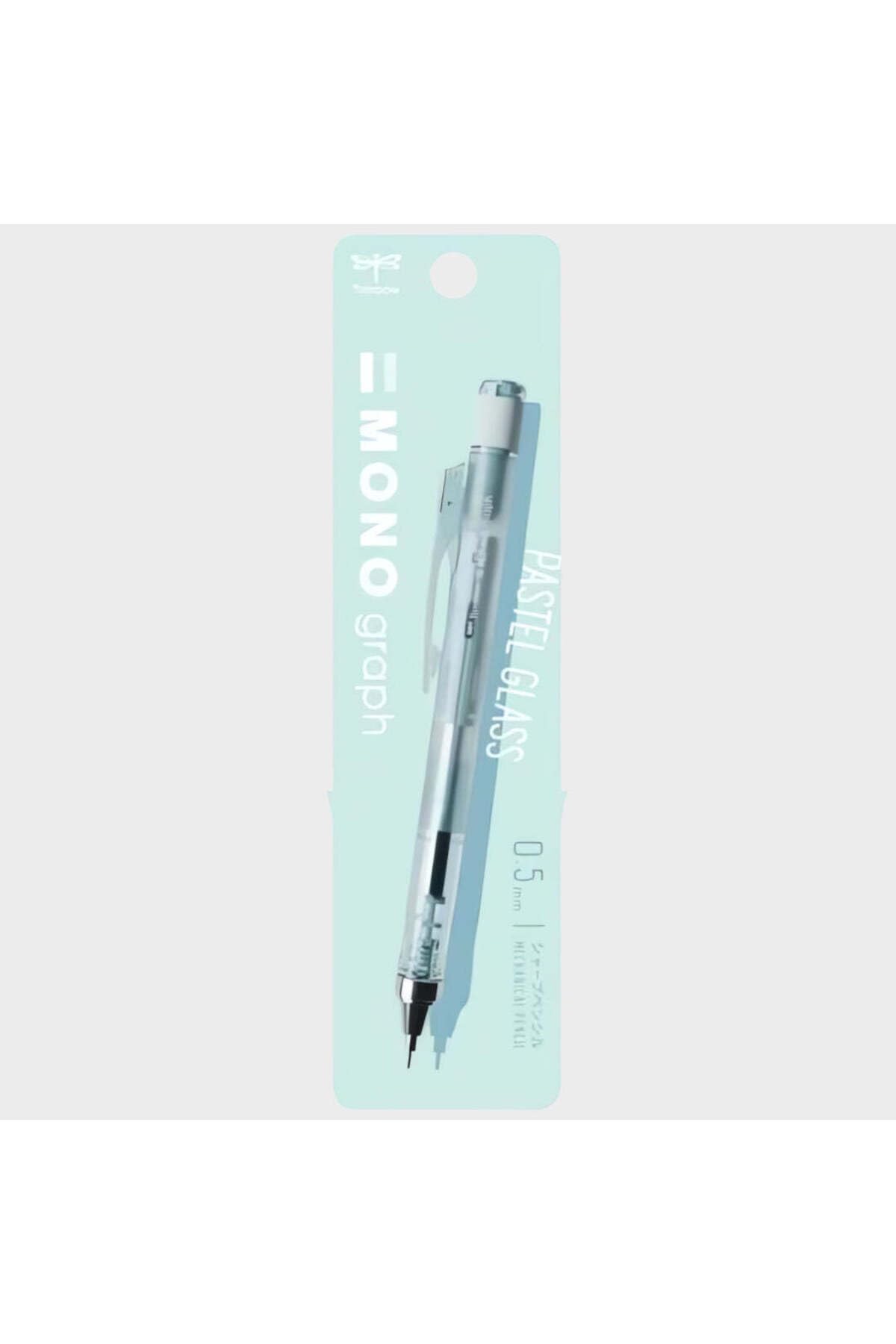 Tombow Mechanicai Kalem Mono Grafik| Yenilikçi Sarsıntı Mekanizması MONO Silgi Özellikleri | LIMITED EDITION Pastel Cam Renk| 0,5 mm| Mavi