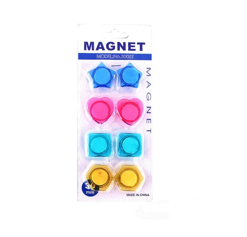 Levin THE NEXT LEVEL IN OFFICE STATIONERYColorful Transparent Magnets for Fridge, Magnetic White-Boards - Stick Notes, Photos, Charts (Size 30MM)