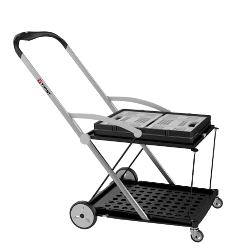 Titant Ucart Multi Use Collapsible Cart - Mobile Folding Trolley - Shopping Cart With Storage Crate - Platform Truck - Proudly Supporting Us Special Ops Warrior Foundation, Black And White #TOP2