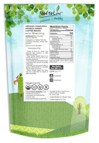 Organic Honduran Arabica Green Beans
