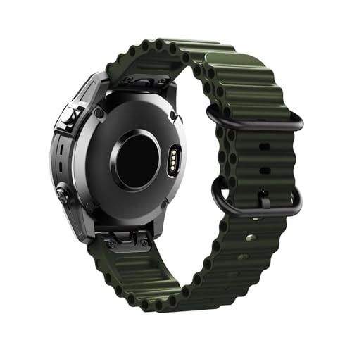 [PLYYQZM] 22mm 26mm�V���J�Q���x���g.Gar min �ɍ��� Fenix 8/E/7/7X/5/5Plus/6/6Pro�u���X���b�g,Forerunner 965 Instinct/Enduro�u���o���h�p�ɓK�p(Army green,2