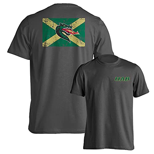 Sport Your Gear University of Alabama at Birmingham UAB Blazers Official Alabama State Flag T-Shirt, Charcoal, Large