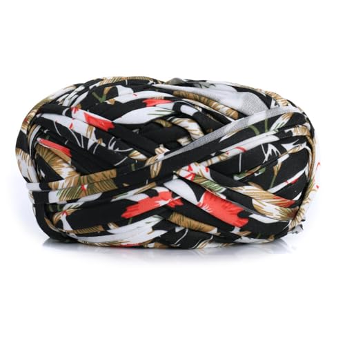 iSuperb 1 Pack Knitting Yarn Colorful Cloth T-Shirt Yarn Fabric Crochet Cloth for DIY Knitted Art Basket Bag - 100g