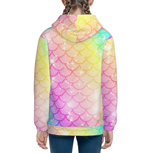 Fish Scale Kids Pullover Hoodies Boys Sweatshirts Girls Athletic Clothes with Pocket4