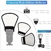 waka Flash Diffuser Reflector Kit - Bend Bounce Flash Diffuser+ Silver/White Reflector for Speedlight, Universal Mount for Canon, Nikon, etc.
