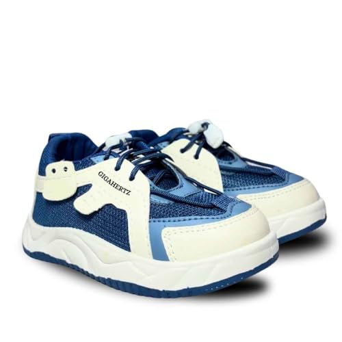 GIGAHERTZ Kids Walking Shoes | Breathable Mesh Sneakers (Airforce, UK Footwear Size System, Little Kid, Age Range, Medium, 3.5 Years, 4 Years)