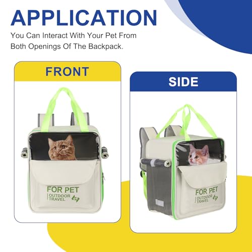 Sac à dos pour chat stressé ventilé et sécurisé beige