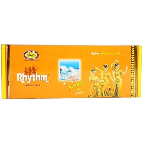 Cycle Brand Rhythm Incense Sticks, 120 Sticks | 9" Inch Agarbatti Sticks with 40 Mins Burning time | Amber & Warm Fragrance Sticks for Relaxation & Instant Rejuvenation | 20 Sticks/Pack Cover