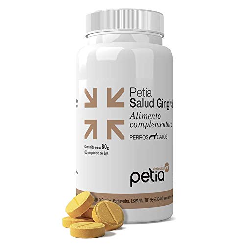 petia Vet health Salud GINGIVAL. Apoyo Nutricional a Animales con Afecciones de Las Encías y la Mucosa Bucal. 60 Comprimidos divisibles Cover