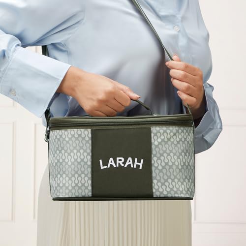 Image of Larah Glassware Gracia Green Borosilicate Glass Lunchbox with Bag | Microwave & Dishwasher Safe, Leakproof | Tiffin for Office, School, College (320ml x 2 + 400ml x 2)