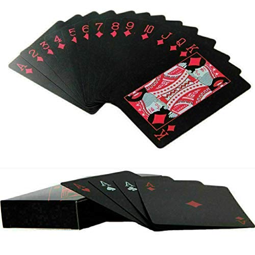 Wasserfeste Kunststoff-Spielkarten, Pokerkarte, kreatives Party-Tischspiel, Standard-PVC-Pokerspielkarten-Decks (rot und weiß)