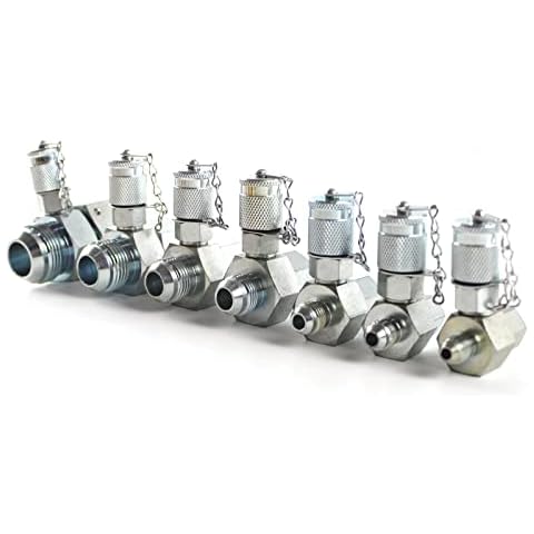 SINOCMP 7Pcs JIC37 Hydraulic Swivel Run Tees Connector Tester Coupling Set for Excavator Construction Machinery Hydraulic System Cover