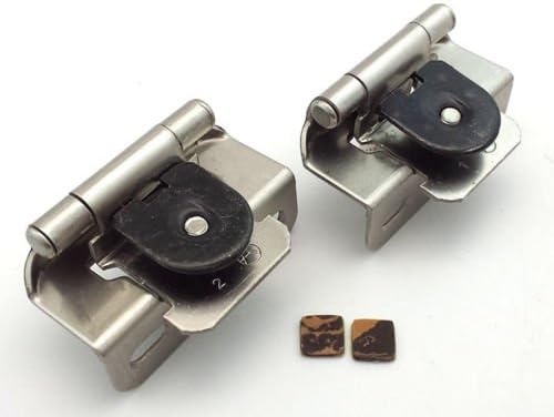 Single Demountable 1/2" Satin Nickel Cabinet Cupboard Door Hinge PAIR 8719-G10