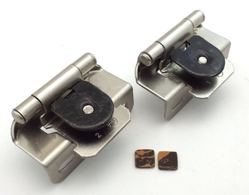 Single Demountable 1/2" Satin Nickel Cabinet Cupboard Door Hinge PAIR 8719-G10