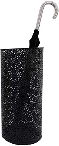 Sywlwxkq Umbrella Stand Rack,Umbrella Stand Home Hotel Metal with Hooks Can Receive 10-12 Long and Short Rain,Waterproof and Rust-Proof Umbrella Bucket,Black,25X57Cm