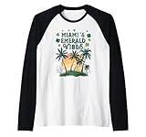 Photo Gallery charm tropicale irlandese - miami emerald vibes retro maglia con maniche raglan Photo Gallery charm tropicale irlandese - miami emerald vibes retro maglia con maniche raglan