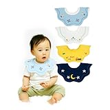 [§＆∞＆ＣＯＣＯ] スタイ 防水 4枚セット よだれかけ 赤ちゃん ベビービブ 綿 男の子 女の子 保育園 入園準備 かわいい おしゃれ 360 2歳 1歳 よだれが多い シンプル くるくる 花びら よだれカバー (Fタイプ)