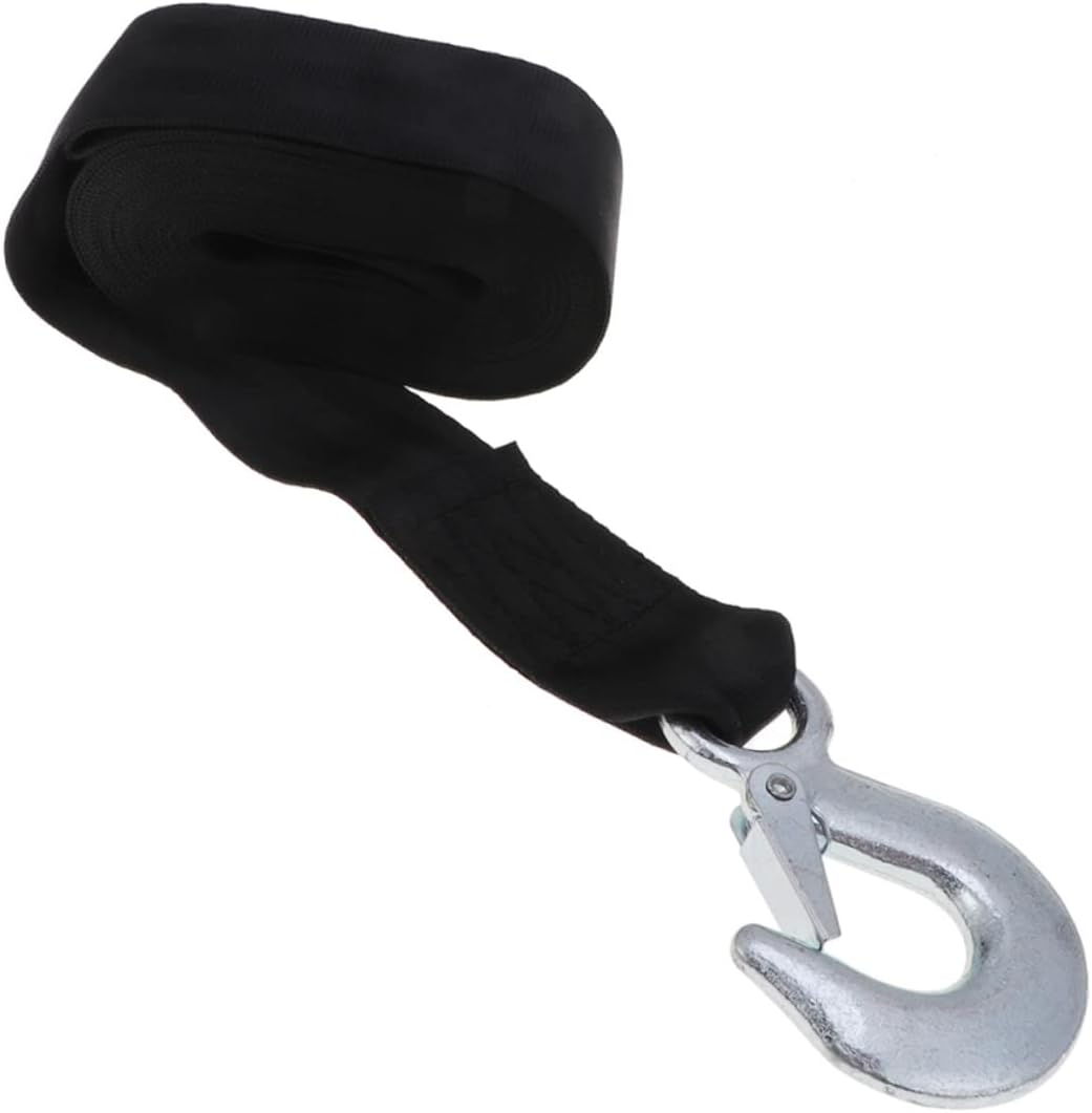 Marine Winch Strap with Hook 1.5 Ton Capacity 4.7cm Wide Heavy Duty for Boat Trailer Towing and Recovery